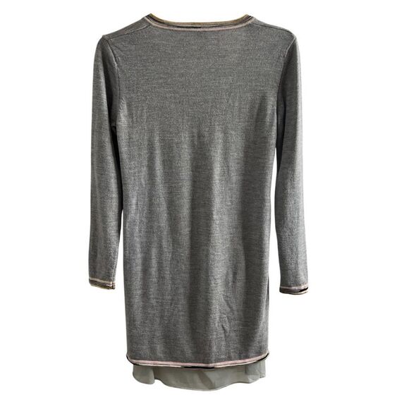 MISSONI M Missoni Vintage Y2K Gray Sweater Tunic Dress with mesh underskirt - Picture 10 of 16